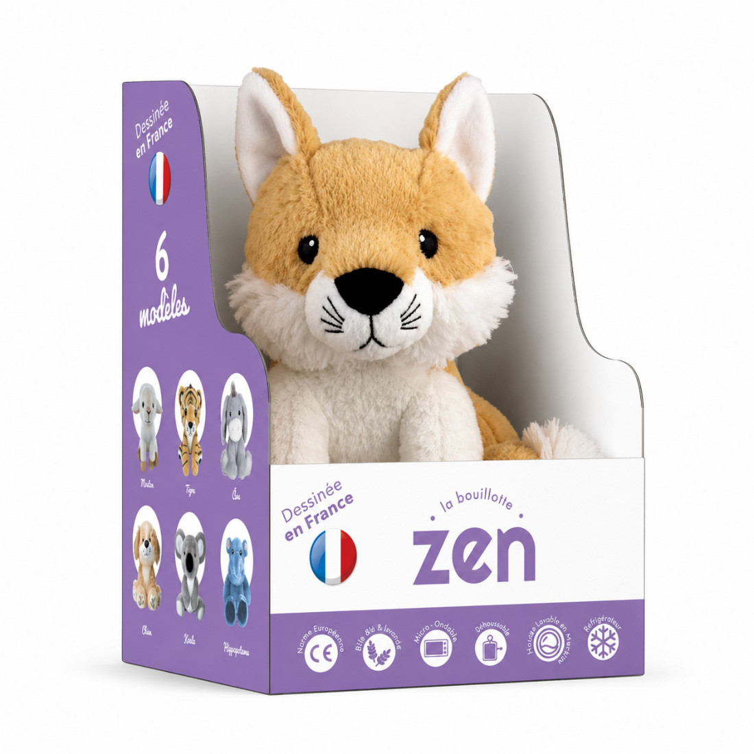 Bouillotte peluche dehoussable 25cm + sachet lavande - CHIEN