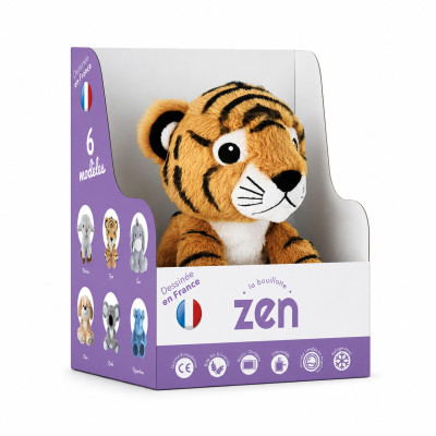 Bouillotte peluche dehoussable 25cm + sachet lavande - TIGRE