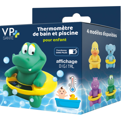 Thermomètre de bain sans pile thermosensible - Crocodile