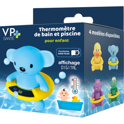 Thermomètre de bain sans pile thermosensible - Koala Bleu