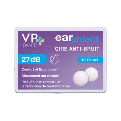 Earshield VP Santé — Cire anti-bruit 27 dB — 12 paires