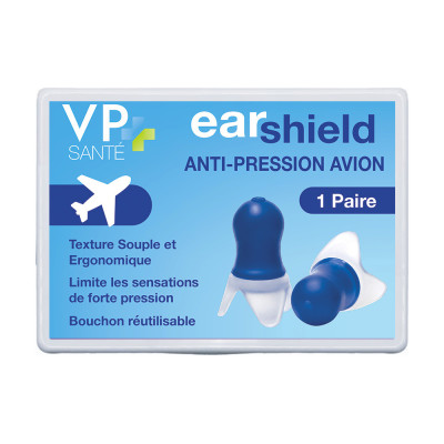 Earshield VP Santé — Bouchons d’oreilles anti-pression avion — 1 paire