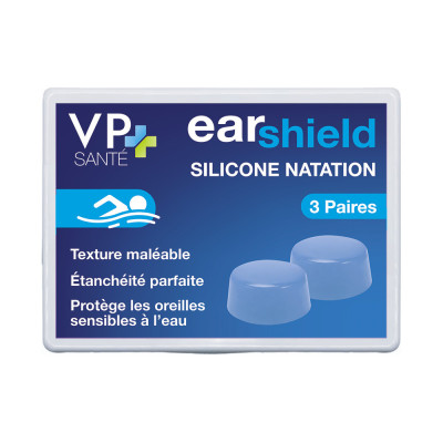 Earshield VP Santé — Bouchons d’oreilles en silicone pour la natation — 3 paires