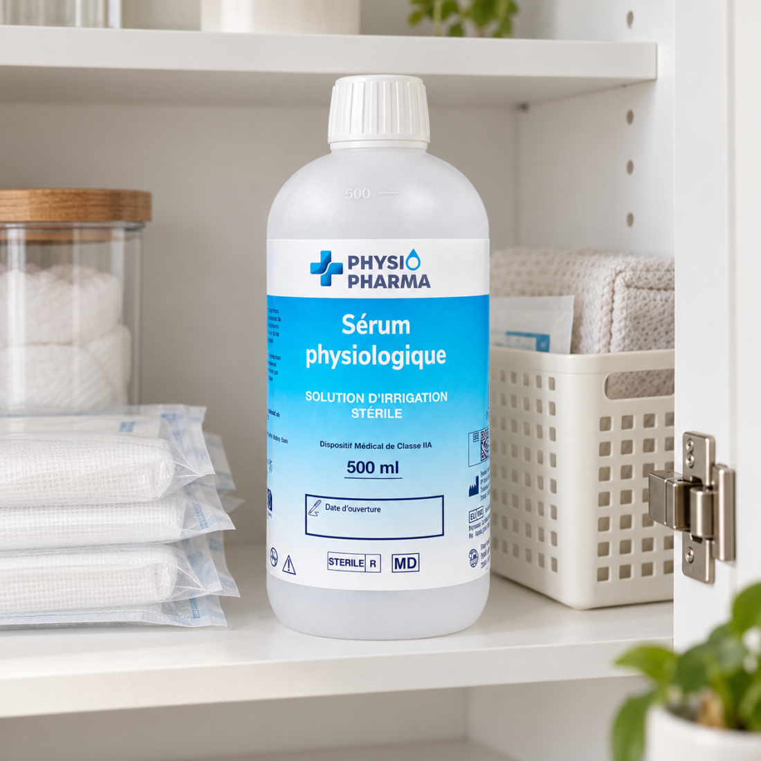 Sérum physiologique PhysioPharma Flacon 500ml | Vog Protect