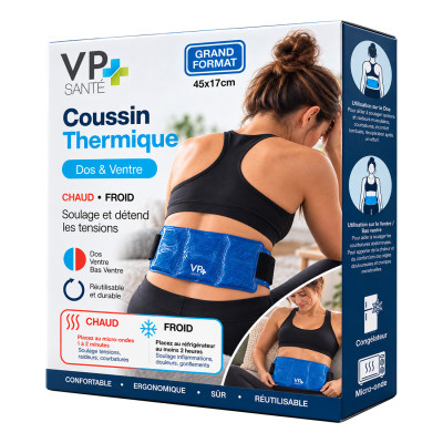 Coussin thermique Gel microbille 17X45cm Dos & ventre