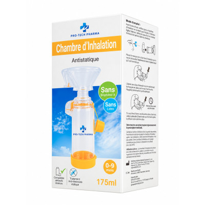 Chambre d’inhalation antistatique enfant 0 à 9 mois – 175 ml